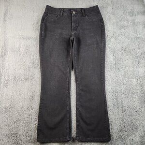 Women's 12P Black Mid Rise Bootcut LEE Riders Curvy Stretch Classic Misses 32x28